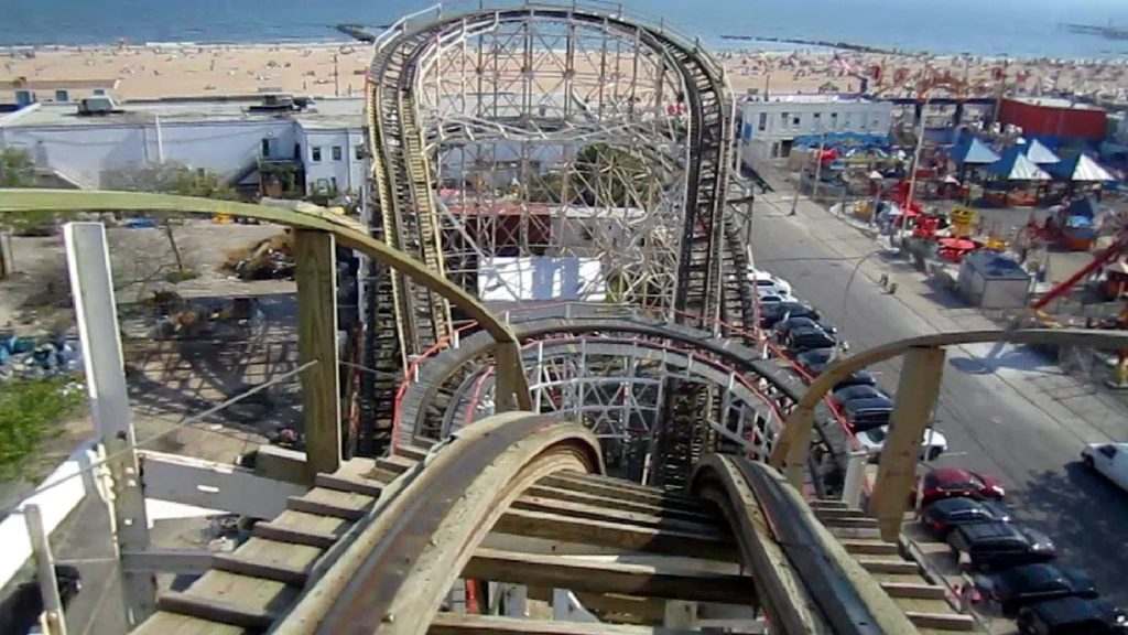 Explore New York ride the cyclone front seat